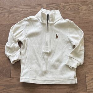 Polo by Ralph Lauren Cream Quarter-Zip Fleece Pullover - Kids